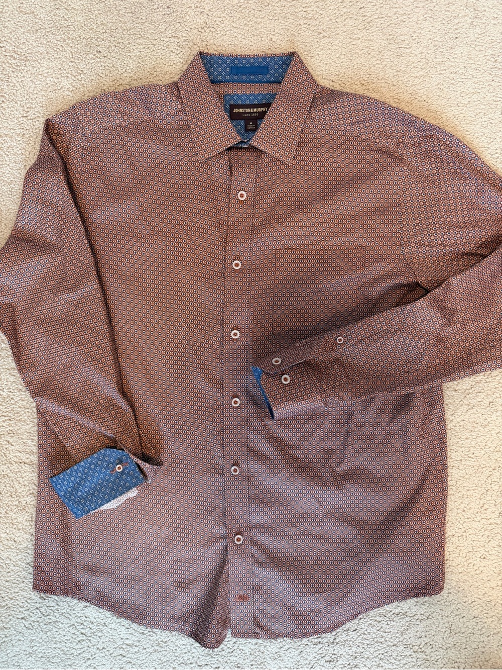 Men’s Johnston & Murphy Dress Shirt Orange & Blue